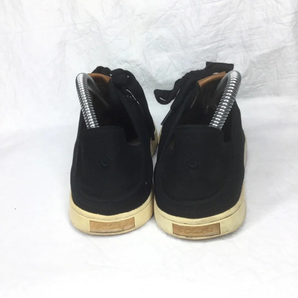 OluKai Pehuea Li Black Mesh Convertible Sneakers W 9.5 Casual Shoes Drop Back